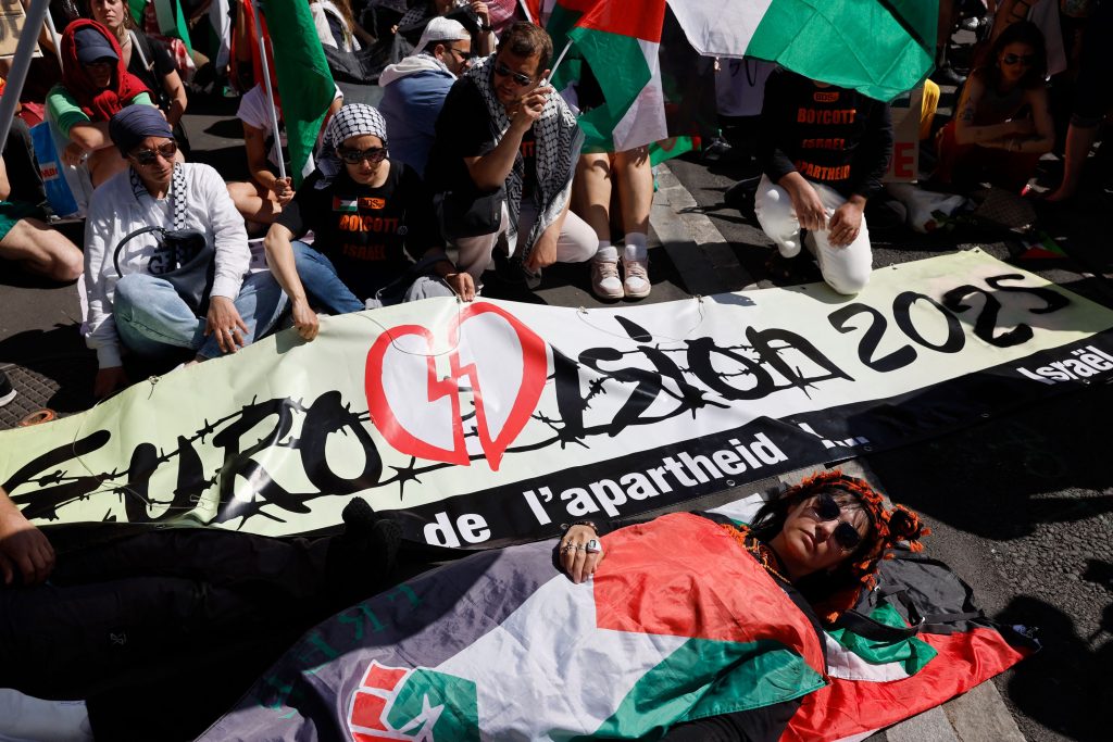 SWITZERLAND-ISRAEL-PALESTINIAN-MUSIC-TELEVISION-AWARD-DEMO